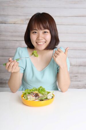 Woman who enjoys a mealの写真素材