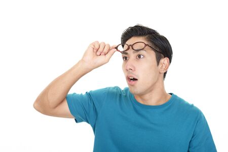 Surprised Asian manの写真素材