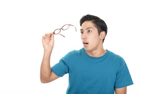 Surprised Asian manの写真素材