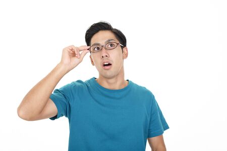 Surprised Asian manの写真素材