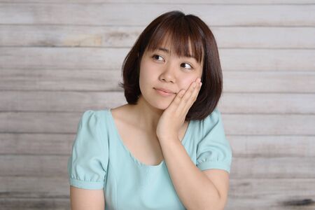 Relaxed young woman.の写真素材