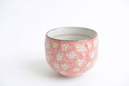 Japanese tea cup on a white backgroundの写真素材