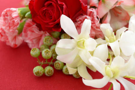 Beautiful bouquet of mixed flowers.の写真素材