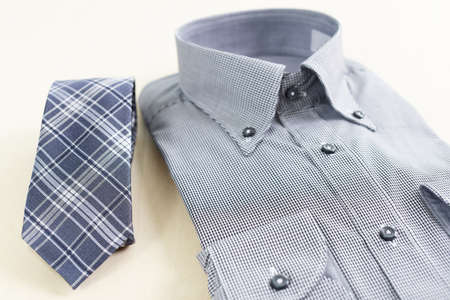 Stylish shirt and tie on white background.の写真素材
