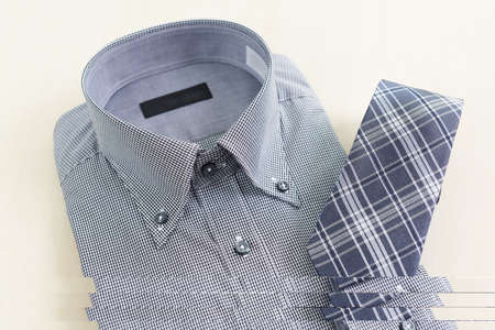 Stylish shirt and tie on white background.の写真素材