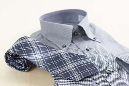 Stylish shirt and tie on white background.の写真素材