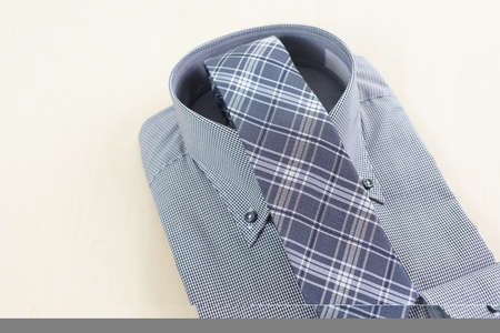 Stylish shirt and tie on white background.の写真素材