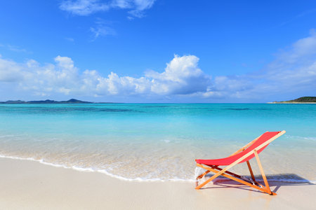 Beautiful tropical beach with turquoise water and white sandの写真素材