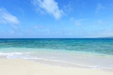 Beautiful beach and tropical sea in Okinawa, Japan. Nature background.の写真素材