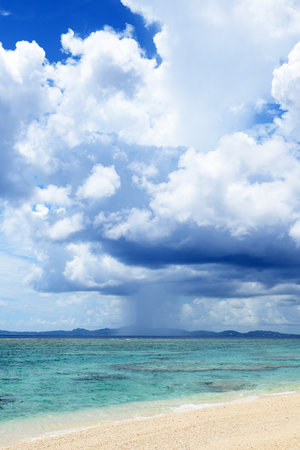 Beautiful seascape with cumulonimbus cloudsの写真素材