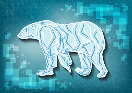 Ice bear on frozen backgroundのイラスト素材