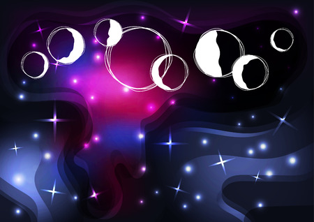 Space, the Moon and stars backgroundのイラスト素材