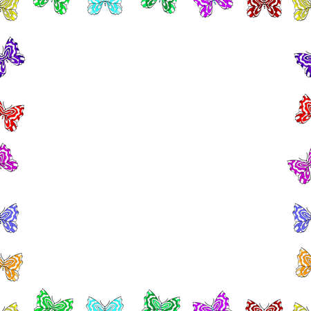Frame with colors butterflies.の写真素材