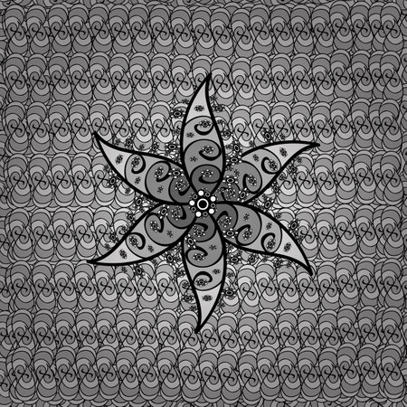 seamless gray doodles pattern. Floral style.の写真素材