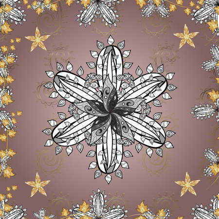 seamless vintage pattern with shadows and golden elements.の写真素材