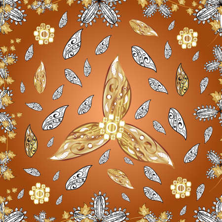 seamless doodles interesting pattern on colorful backgroundの写真素材
