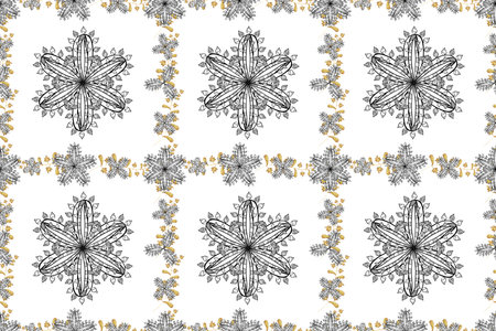 seamless floral doodles pattern on colorful background. Cute and nice illustration. Pano illustration.の写真素材
