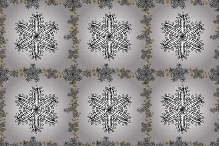 seamless floral doodles pattern on colorful background. Cute and nice illustration. Pano illustration.の写真素材