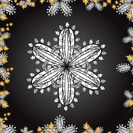 seamless floral doodles pattern on colorful background. Cute and nice illustration.の写真素材