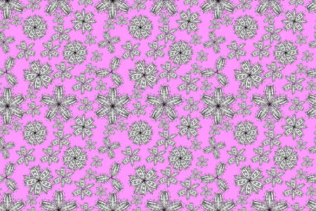 pano seamless raster floral pattern with white doodles flowersの写真素材