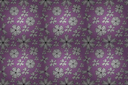 pano seamless raster floral pattern with white doodles flowersの写真素材