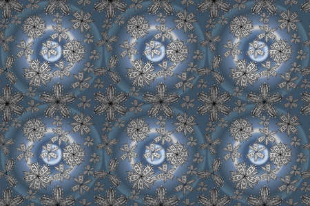 pano seamless raster floral pattern with white doodles flowersの写真素材