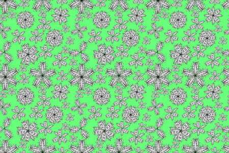 pano seamless raster floral pattern with white doodles flowersの写真素材