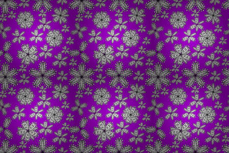 pano seamless raster floral pattern with white doodles flowersの写真素材