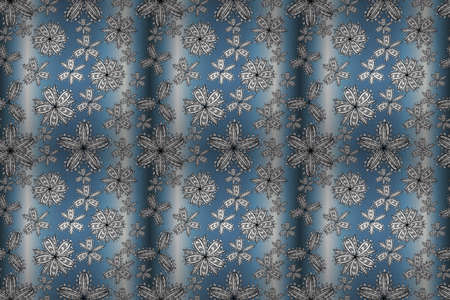 pano seamless raster floral pattern with white doodles flowersの写真素材