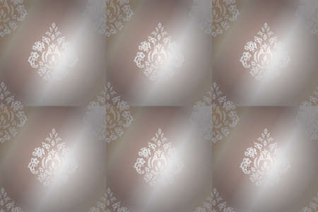 seamless raster pano wallpaper with vintage elements.の写真素材