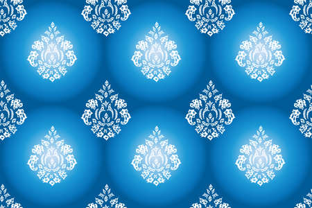 seamless raster pano wallpaper with vintage elements.の写真素材
