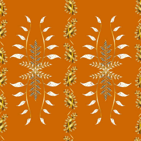 Seamless pattern with interesting doodles on colorfil background. Vector illustration.の写真素材