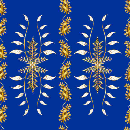 Seamless pattern with interesting doodles on colorfil background. Raster illustration.の写真素材