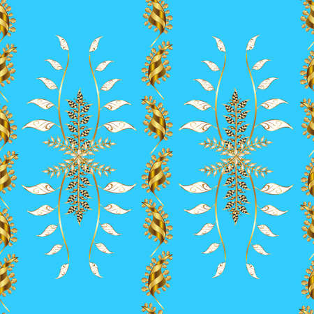 Seamless pattern with interesting doodles on colorfil background. Raster illustration.の写真素材