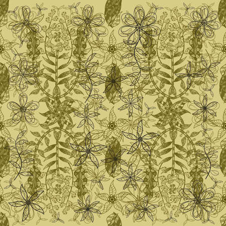 seamless pattern with floral elements on colorful background. Raster.の写真素材