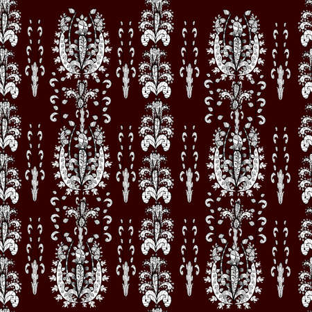 Seamless pattern with interesting doodles on colorfil background. Raster illustration.の写真素材