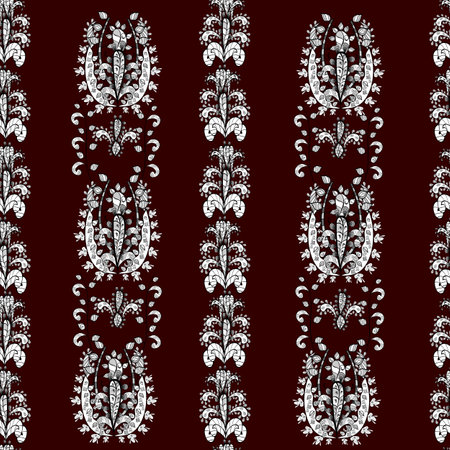 Seamless pattern with interesting doodles on colorfil background. Raster illustration.の写真素材