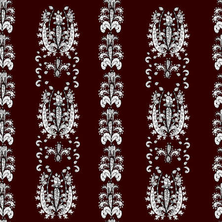 Seamless pattern with interesting doodles on colorfil background. Raster illustration.の写真素材