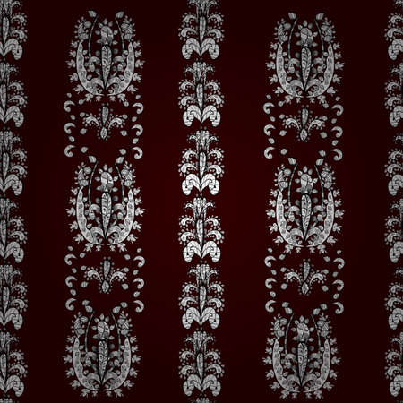 Seamless pattern with interesting doodles on colorfil background. Raster illustration.の写真素材