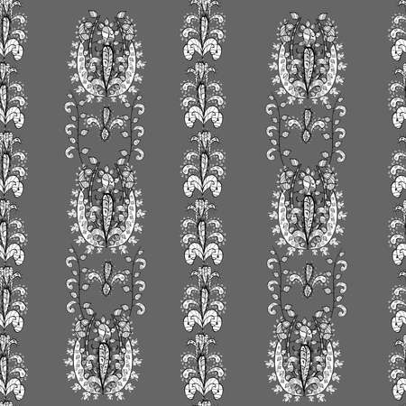Seamless pattern with interesting doodles on colorfil background. Raster illustration.の写真素材
