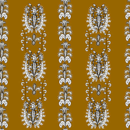 Seamless pattern with interesting doodles on colorfil background. Raster illustration.の写真素材