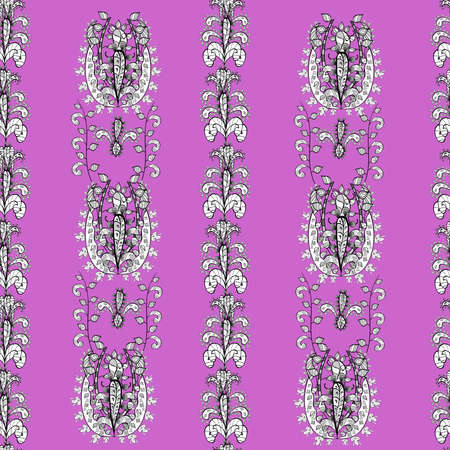 Seamless pattern with interesting doodles on colorfil background. Raster illustration.の写真素材