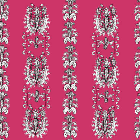 Seamless pattern with interesting doodles on colorfil background. Raster illustration.の写真素材