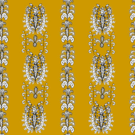 Seamless pattern with interesting doodles on colorfil background. Raster illustration.の写真素材