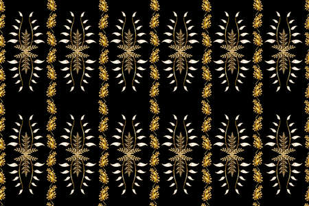 Seamless pattern with interesting doodles on colorfil background. Pano. Raster illustration.の写真素材
