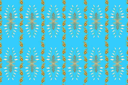 Seamless pattern with interesting doodles on colorfil background. Pano. Raster illustration.の写真素材