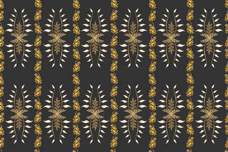 Seamless pattern with interesting doodles on colorfil background. Pano. Raster illustration.の写真素材