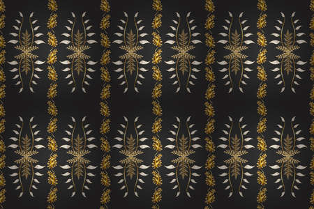 Seamless pattern with interesting doodles on colorfil background. Pano. Raster illustration.の写真素材