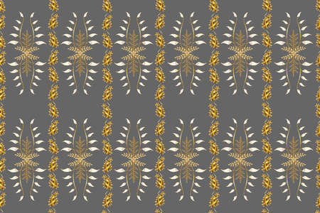 Seamless pattern with interesting doodles on colorfil background. Pano. Raster illustration.の写真素材