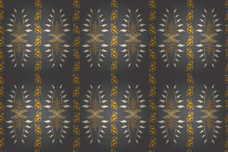 Seamless pattern with interesting doodles on colorfil background. Pano. Raster illustration.の写真素材